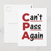 CPAが再びAccountantの頭字語おもしろいを渡せない ポストカード (正面/裏面)