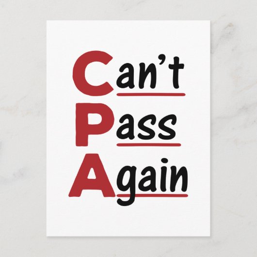 CPAが再びAccountantの頭字語おもしろいを渡せない ポストカード (正面)