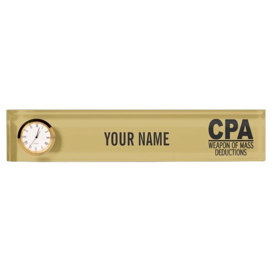 CPAのカスタムな色の名札 デスクネームプレート (正面)
