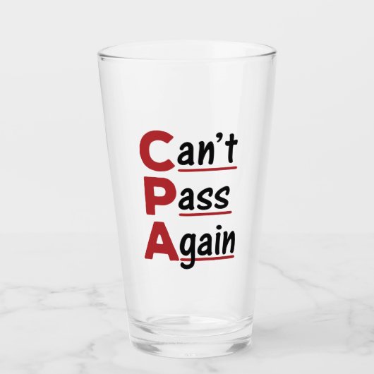 CPAは「また不合格」の略称  ユーモアあふれる会計士 タンブラーグラス (正面)