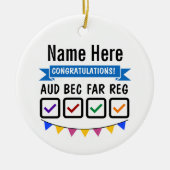 CPAオーナメントパーソナライズされたギフトCPA試験 セラミックオーナメント (正面)