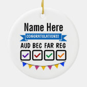 CPAオーナメントパーソナライズされたギフトCPA試験 セラミックオーナメント (裏面)