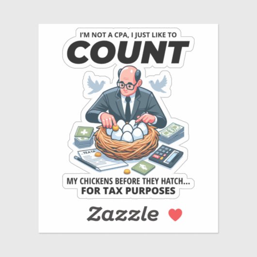 CPAチックカウンター:税ユーモアのあるシーズンのネスティングおもしろい シール (シート)