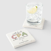 CPAパーソナライズされた公認会計士贈与 ストーンコースター (横)