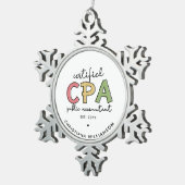 CPAパーソナライズされた公認会計士贈与 スノーフレークピューターオーナメント (右)