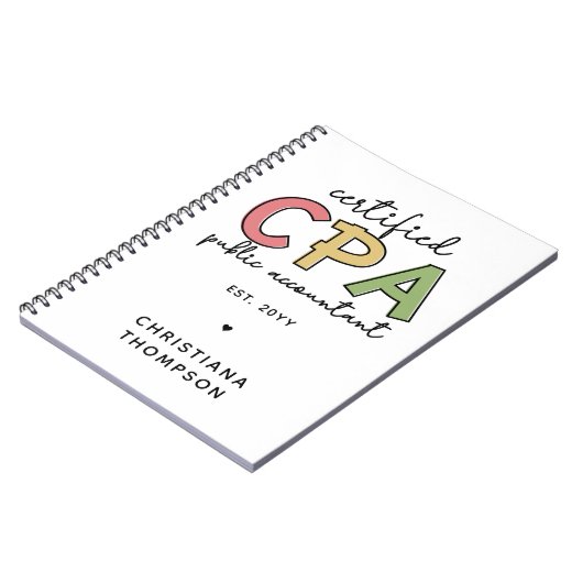 CPAパーソナライズされた公認会計士贈与 ノートブック (左側)