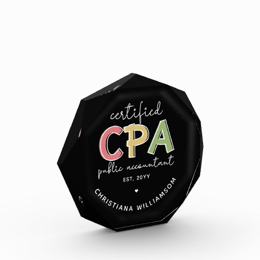 CPAパーソナライズされた公認会計士贈与 フォトブロック (左)