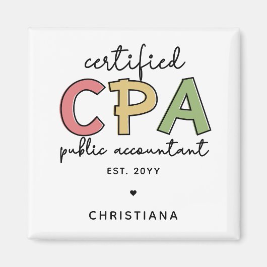 CPAパーソナライズされた公認会計士贈与 マグネット (正面)