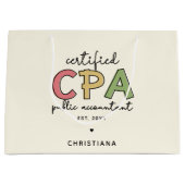 CPAパーソナライズされた公認会計士贈与 ラージペーパーバッグ (正面)