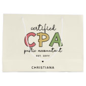 CPAパーソナライズされた公認会計士贈与 ラージペーパーバッグ (裏面)