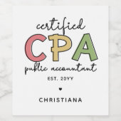 CPAパーソナライズされた公認会計士贈与 ワインラベル (シングルラベル)