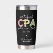 CPAパーソナライズされた公認会計士贈与 保温保冷タンブラー (左面)