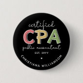 CPAパーソナライズされた公認会計士贈与 缶バッジ (正面)
