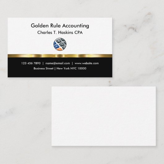 CPA会計士の高級名刺 名刺 (正面/裏面)