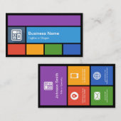 CPA会計士ブックキーパーカラフルタイルクリエイティブ 名刺 (正面/裏面)