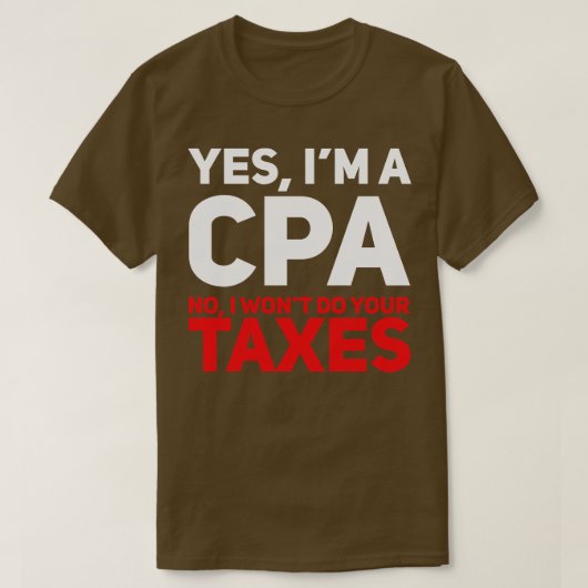 CPA会計士会計課税 Tシャツ (デザイン正面)