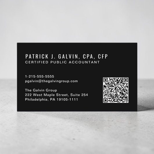 CPA会計士QRコード ブラック 名刺
