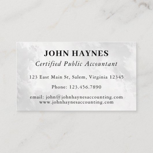 CPA会計税準備ホワイトクラウド 名刺 (裏面)