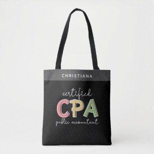 CPA公認パーソナライズされた会計士ギフト トートバッグ