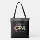 CPA公認パーソナライズされた会計士ギフト トートバッグ (裏面)