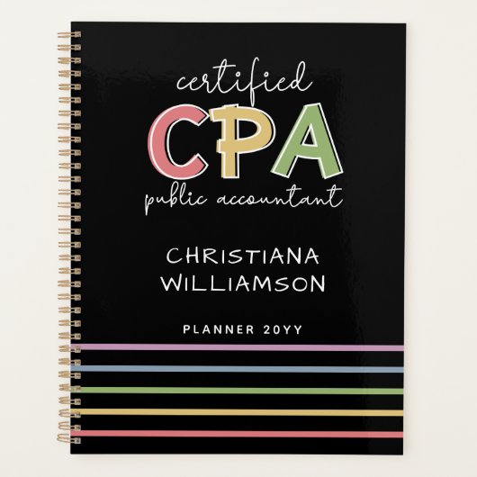 CPA公認パーソナライズされた会計士ギフト プランナー手帳 (正面)
