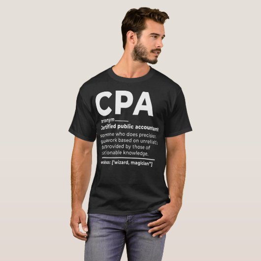 CPA公認会計士定義おもしろいA Tシャツ (正面フル)