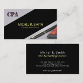 CPA公認会計士（電卓ペン付き） 名刺 (正面/裏面)