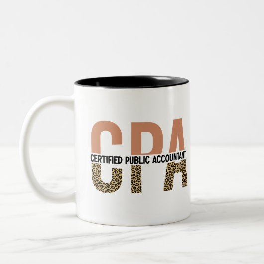 CPA公認会計士Leopard Print ツートーンマグカップ (左)