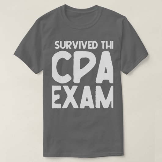 CPA試験おもしろい生き延び会計士卒業 Tシャツ (デザイン正面)