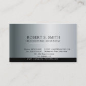 CPA認定パブリックアカウントブラック&シルバー 名刺 (裏面)