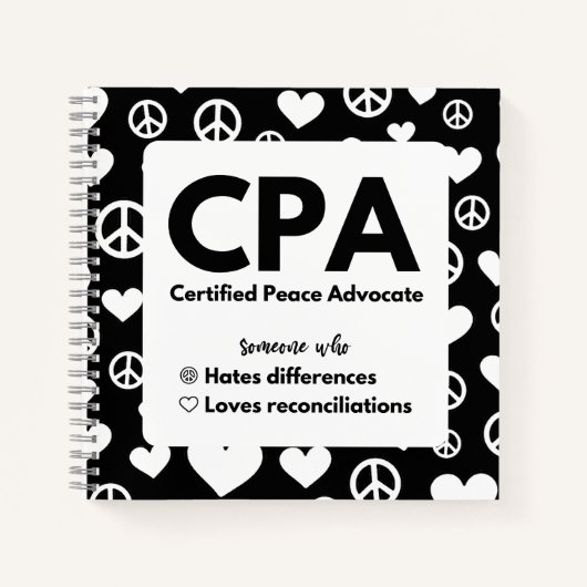 CPA認定Peace Advocateノートブック ノートブック (正面)
