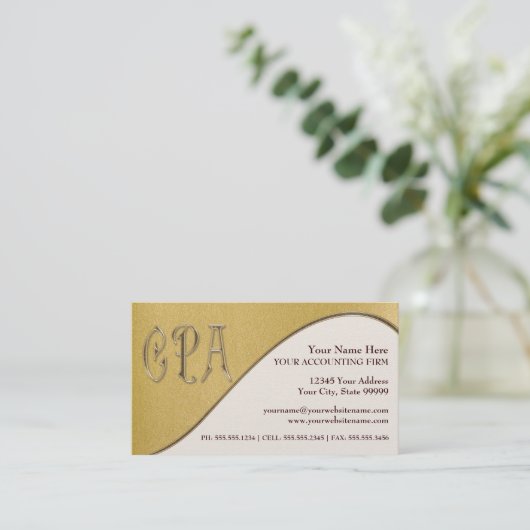 CPA金ゴールドプロフェッショナル公認会計士 名刺 (スタンド正面)
