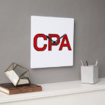 CPA スクエア壁時計<br><div class="desc">CPAのカスタム正方形の時計， CPAの壁の時計パーソナライズされた，会計士のオフィスの時計， CPAのデスクの時計の正方形，財務顧問の壁の時計， CPAのロゴの時計，税コンサルタントの正方形の時計，プロフェッショナルのCPAの時計，会計をテーマにした壁時計，</div>
