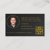 CPA 税理士 会計士 フェイクレザー QRコード 名刺 (裏面)