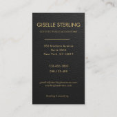 CPA Accountant Black Gold Photo Faux Leather 名刺 (裏面)