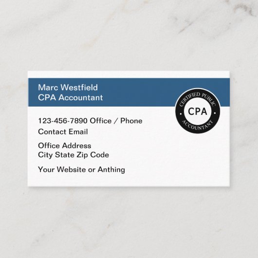 CPA Accountant Business Cards Design 名刺 (正面)