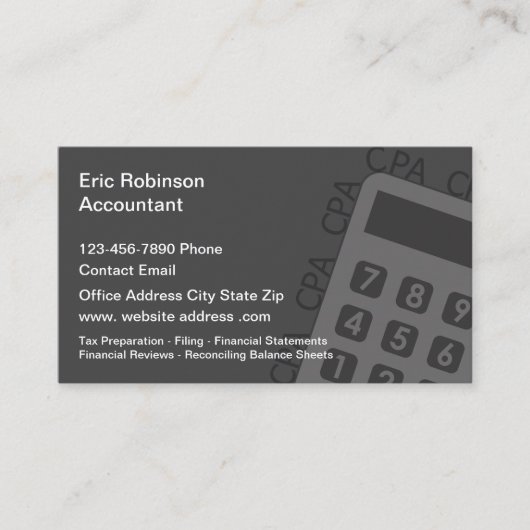 CPA Accountant Financial Business Card 名刺 (正面)