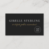 CPA Accountant Minimalist Company Logo QR Code 名刺 (正面)