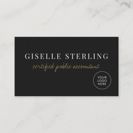 CPA Accountant Minimalist Company Logo QR Code 名刺 (正面)