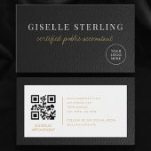 CPA Accountant Tax Faux Leather Logo QR Code 名刺