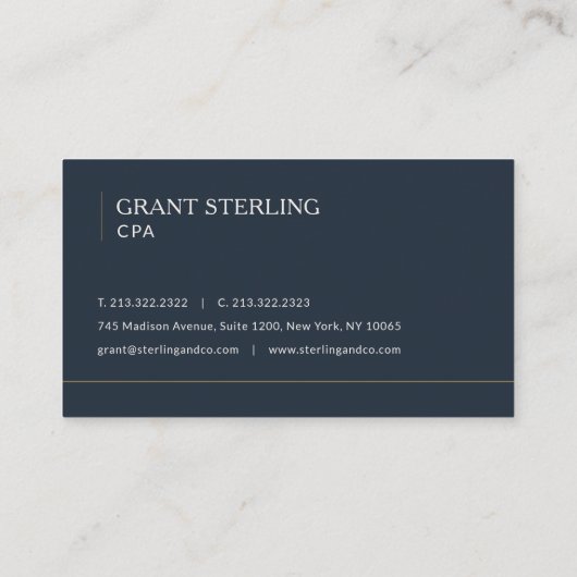 CPA Navy Blue Professional 名刺 (裏面)