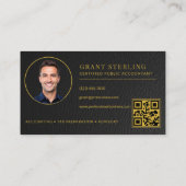 CPA Tax Preparer Accountant Faux Leather QR Code 名刺 (裏面)