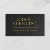 CPA Tax Preparer Accountant Faux Leather QR Code 名刺 (正面)