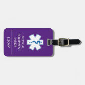 CPAPまたは荷物タグ運に対する医療アラート ラゲッジタグ (正面横)