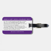 CPAPまたは荷物タグ運に対する医療アラート ラゲッジタグ (裏面横)