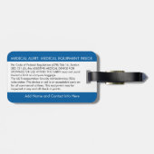 CPAPまたは荷物タグ運に対する医療アラート ラゲッジタグ (裏面横)