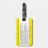 CPAPまたは荷物タグ運に対する医療アラート ラゲッジタグ (裏面縦)