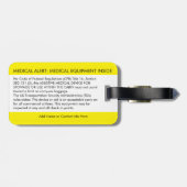 CPAPまたは荷物タグ運に対する医療アラート ラゲッジタグ (裏面横)