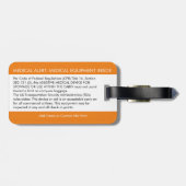 CPAPまたは荷物タグ運に対する医療アラート ラゲッジタグ (裏面横)