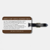 CPAPまたは荷物タグ運に対する医療アラート ラゲッジタグ (裏面横)